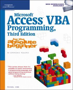 Paperback Microsoft Access VBA Programming for the Absolute Beginner Book