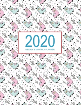 2020 Planner Weekly & Monthly 8.5x11 Inch: Blue & Pink Pretty Sheep One Year Weekly and Monthly Planner + Calendar Views