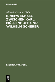 Hardcover Briefwechsel Zwischen Karl Müllenhoff Und Wilhelm Scherer [German] Book