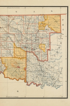 1894 Map of Oklahoma - a Poetose Notebook / Journal / Diary (50 Pages/25 Sheets)