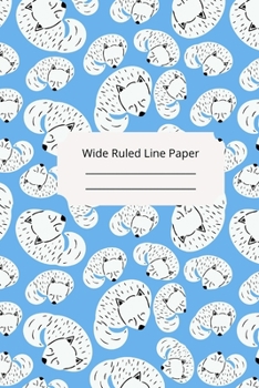 Cute Sleep Polar Bear Theme Wide Ruled Line Paper