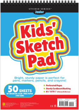 Spiral-bound Studio Series Jr. Kids' Sketch Pad 8.5 X 11.5 Inches (50 Perforated Sheets of High Quality Paper. Acid-Free) Book