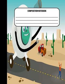 Paperback Composition Notebook: Robot 100 Ruled Pages Book