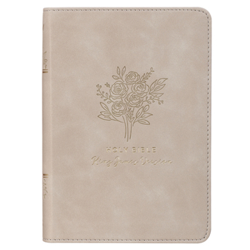 Leather Bound KJV Bible Compact Faux Leather Taupe Book