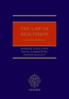 Hardcover The Law of Rescission Book