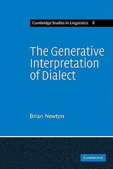 Paperback The Generative Interpretation of Dialect: A Study of Modern Greek Phonology Book