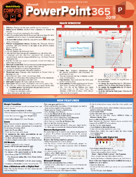 Pamphlet Microsoft PowerPoint 365 - 2019: A Quickstudy Laminated Software Reference Guide Book