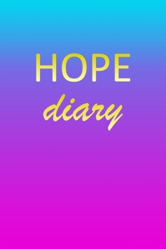 Paperback Hope: Journal Diary - Personalized First Name Personal Writing - Letter H Blue Purple Pink Gold Effect Cover - Daily Diaries Book