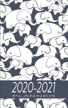 Paperback 2020-2021 Planner: Pocket Size 2-Year Weekly Diary, Organizer & Notebook with Elephant Theme Cover Book