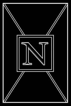 N: Personalized Dot Grid Bullet BUJO Notebook Journal Modern Sleek Black White Minimalist Initial Monogram Letter N - Many Usage Handy Travel Size For Boys MenTeens