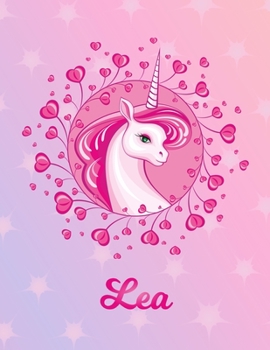 Lea: Unicorn Sheet Music Note Manuscript Notebook Paper Magical Horse Personalized Letter L Initial Custom First Name Cover Musician Composer Instrument Composition Book 12 Staves a Page Staff Line No