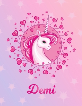 Paperback Demi: Unicorn Sheet Music Note Manuscript Notebook Paper - Magical Horse Personalized Letter L Initial Custom First Name Cov Book