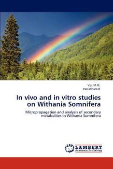 Paperback In Vivo and in Vitro Studies on Withania Somnifera Book