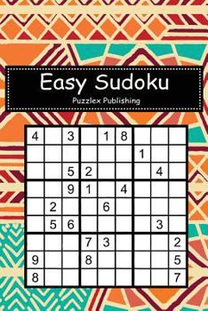 Paperback Easy Sudoku: Sudoku Puzzle Game For Beginers With Tribal ethnic colorful bohemian cover Book