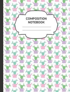 Paperback Composition Notebook: College Ruled Narrow Line Comp Books for School - Cactus Doodle Book