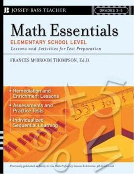Paperback Math Essentials, Elementary School Level: Lessons and Activities for Test Preparation, Grades 3-5 Book
