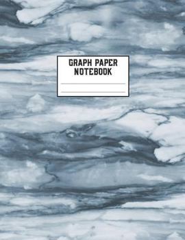 Graph Paper Notebook: 8.5 x 11 4x4 Quad Ruled 120 Pages Blue Gray Cloud Abstract Marble