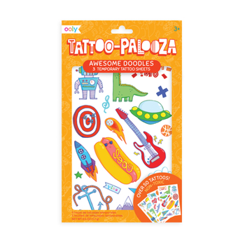 Misc. Tattoo Palooza Temporary Tattoo: Awesome Doodles - 3 Sheets Book