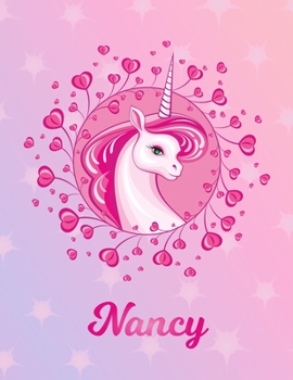 Nancy: Unicorn Large Blank Primary Sketchbook Paper | Pink Purple Magical Horse Personalized Letter N Initial Custom First Name Cover | Drawing Sketch ... | Art Sketch Book| Create & Learn to Draw
