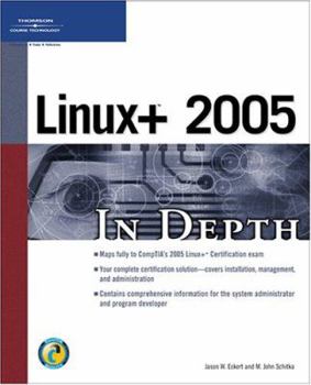 Paperback Linux+ 2005 in Depth [Large Print] Book