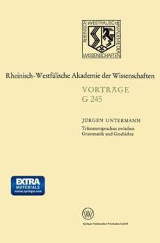 Paperback Trümmersprachen Zwischen Grammatik Und Geschichte [German] Book