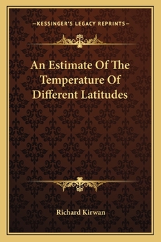 Paperback An Estimate Of The Temperature Of Different Latitudes Book