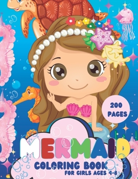 Paperback Mermaid Coloring Book: For girls Ages 4-8 [Large Print] Book