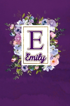 E - Emily: Monogram initial E for Emily notebook / Journal: Personalized Name Letter gifts for girls, women & men : School gifts for kids & teachers ... 6x9 Classy Purple Gold Floral Mosaic Finish)