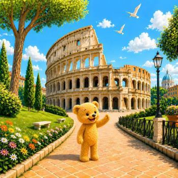 Hardcover Teddy Traveler Visits Italy Book