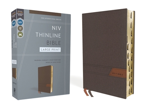 Paperback Niv, Thinline Bible, Large Print, Cloth Flexcover, Gray, Red Letter, Thumb Indexed, Comfort Print Book