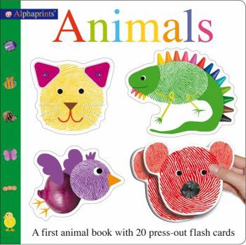 Board book Alphaprints Animals Flash Card Book: A First Animal Book with 20 Press-Out Flash Cards Book