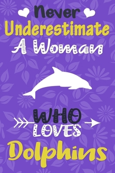 Paperback Never Underestimate a Woman Who Loves Dolphins Journal: Dolphin Lover Gift for Women, Blank Lined Notebook, Gift for Dolphin Lovers Book