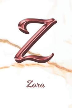 Paperback Zora: Sketchbook - Blank Imaginative Sketch Book Paper - Letter Z Rose Gold White Marble Pink Effect Cover - Teach & Practic Book