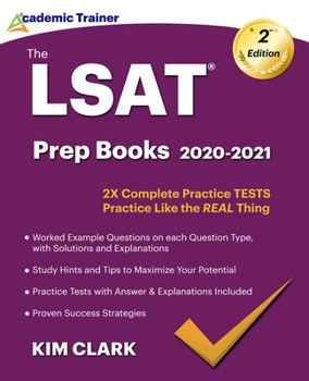 Paperback LSAT Prep books 2020-2021: 2x Complete Practice Tests, Worked Example Questions on each Question Type, With Solutions and Explanations. Study Hin Book