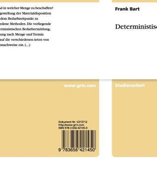 Paperback Deterministische Bedarfsermittlung [German] Book