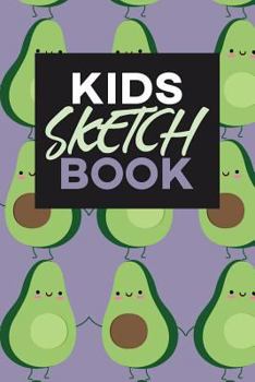 Paperback Kids Sketch Book: Kawaii Cute Avocado Vegan Food Pattern Book