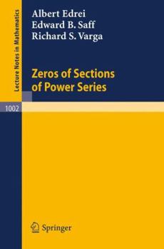 Paperback Zeros of Sections of Power Series Book