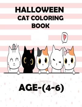 Paperback Halloween Cat Coloring Book Age(4-6): My first halloween coloring book