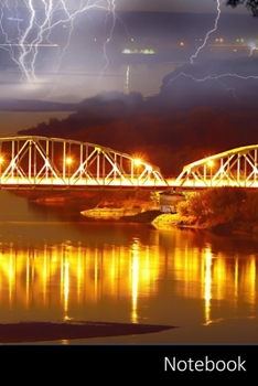 Notebook: Lagon Pont, Grudziadz, Tempête, La Foudre Carnet / Journal / Livre d'écriture / Calepin / Agenda / Notes - 6 x 9 pouces (15,24 x 22,86 cm), 110 pages, surface brillante.