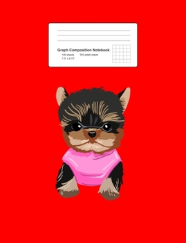 Graph Composition Notebook: Math, Physics, Science Exercise Book - Brown Shih Tzu Puppy Cute Small Toy Dog Breed Pet Owner Gift - Red 5x5 Graph Paper - Back To School Gift For Kids, Teens, Boys, Girls