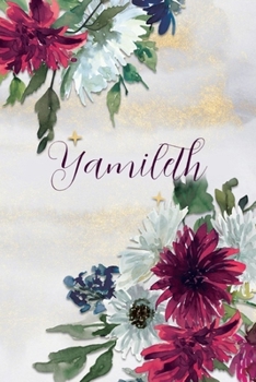 Yamileth: Personalized Journal Gift Idea  for Women (Burgundy and White Mums)