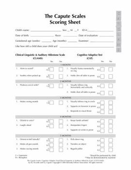Paperback The Capute Scales Scoring Sheets Book