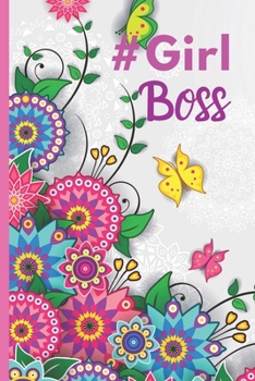 Paperback #girl Boss: Girls Inspirational Quote Journal - Pretty Pink Floral Botanical design - Personal Lined Diary to write in - Ruled Not Book