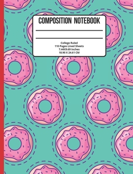 Paperback Composition Notebook College Ruled: Donut 110 Pages Book