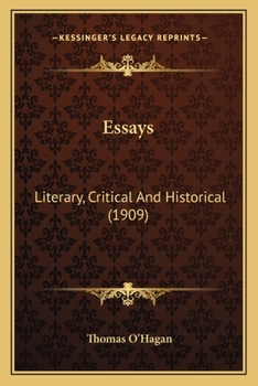 Paperback Essays: Literary, Critical And Historical (1909) Book