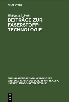 Hardcover Beiträge Zur Faserstoff-Technologie [German] Book