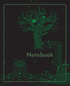 Paperback College Notebook: Student notebook Journal Diary Tree circuit cover notepad by Raz McOvoo Book