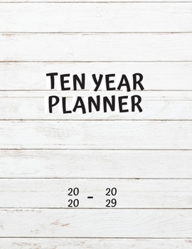 Ten Year Planner 2020 - 2029: Monthly Calendar With Vision Board And Gratitude Prayer Journal | Wood Cover