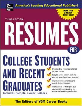 Paperback Resumes for College Students and Recent Graduates Book