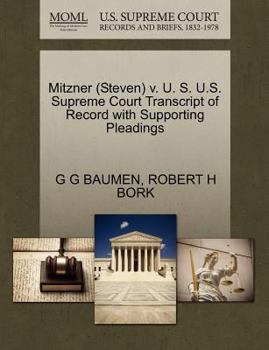 Paperback Mitzner (Steven) V. U. S. U.S. Supreme Court Transcript of Record with Supporting Pleadings Book